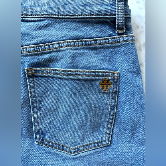Tory Burch Cropped Boot-Cut Marble Jeans Size 28 - Picture 8 of 12